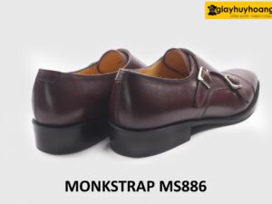 [Size 38] Giày da nam màu nâu 2 khóa Monkstrap MS886 003