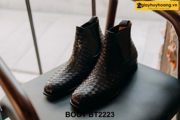 Giày da nam cổ cao da đan xen Chelsea Boot BT2223 001