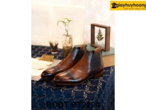 Giày da nam cao cổ màu patina bò Chelsea Boot BT2224 004