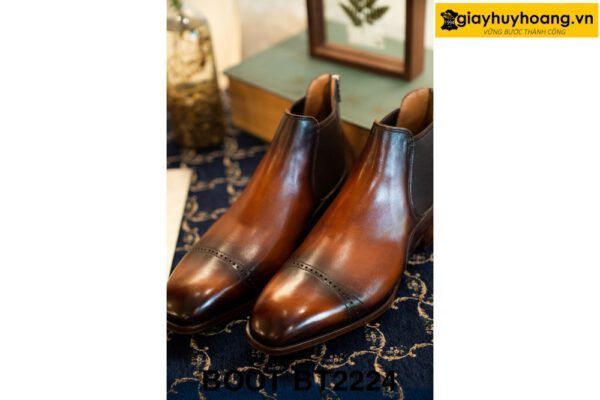 Giày da nam cao cổ màu patina bò Chelsea Boot BT2224 003