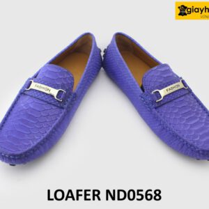 [Size 41] Giày lười lái xe nam da lộn vân trăn loafer ND0568 003