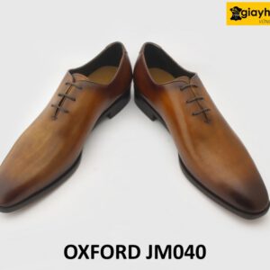 [Outlet size 46] Giày tây nam da trơn màu bò Oxford JM040 004