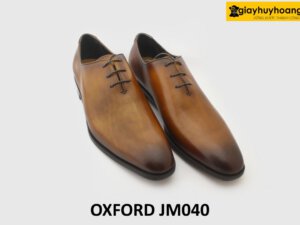 [Outlet size 46] Giày tây nam da trơn màu bò Oxford JM040 003