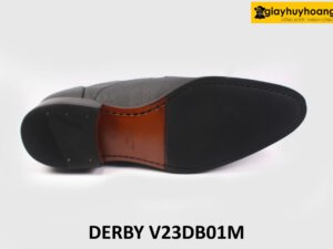 [size 41] Giày tây nam đen da vân hạt cao cấp Derby V23DB01M 006