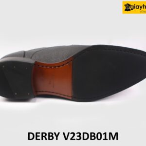 [size 41] Giày tây nam đen da vân hạt cao cấp Derby V23DB01M 006