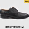 [size 41] Giày tây nam đen da vân hạt cao cấp Derby V23DB01M 001