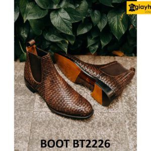 Giày da nam cổ cao da đan xen Chelsea Boot BT2226 005