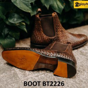 Giày da nam cổ cao da đan xen Chelsea Boot BT2226 004