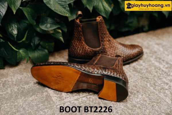 Giày da nam cổ cao da đan xen Chelsea Boot BT2226 004