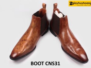 [Size 47] Giày da nam màu sáng trẻ trung chelsea boot CNS31 003