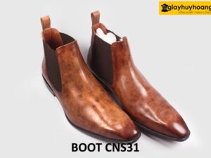 [Size 47] Giày da nam màu sáng trẻ trung chelsea boot CNS31 002