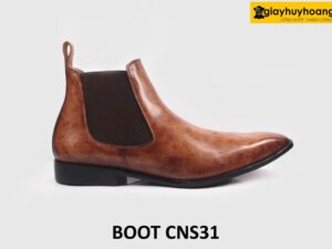 [Size 47] Giày da nam màu sáng trẻ trung chelsea boot CNS31 001