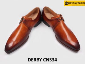 [Size 41] Giày da nam phom last mũi nhọn Derby CNS34 004