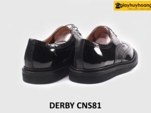 Giày da nam da đen bóng buộc dây Derby CNS81 005