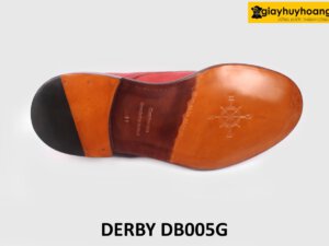 [Size 41] Giày da nam đỏ đô mũi tròn cao cấp Derby DB005G 002