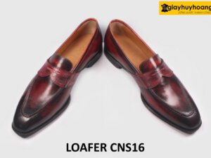 [Size 44] Giày da nam thời trang cao cấp màu đỏ đô Loafer CNS16 004