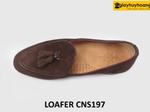 [Size 38] Giày da lộn nam màu nâu cao cấp Loafer CNS197 002