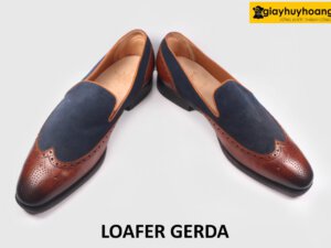 [Size 43] Giày lười nam Wingtips phối da lộn Loafer GERDA 004