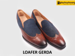 [Size 43] Giày lười nam Wingtips phối da lộn Loafer GERDA 003
