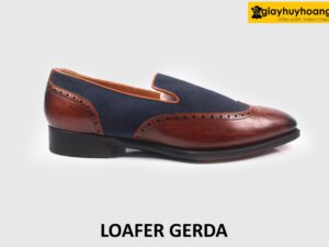 [Size 43] Giày lười nam Wingtips phối da lộn Loafer GERDA 001