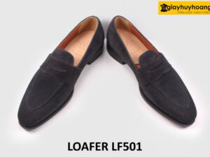 [Outlet] Giày lười nam da lộn xanh navy Penny Loafer LF501 003