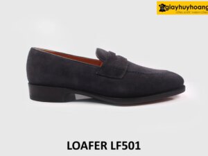 [Outlet] Giày lười nam da lộn xanh navy Penny Loafer LF501 001