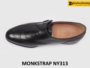 Giày da nam 1 khóa đục lỗ Brogues Wingtips Monkstrap NY313 004