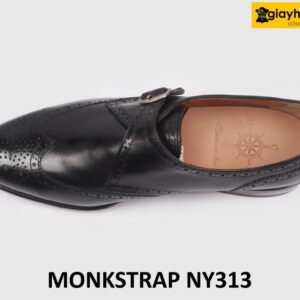 Giày da nam 1 khóa đục lỗ Brogues Wingtips Monkstrap NY313 004