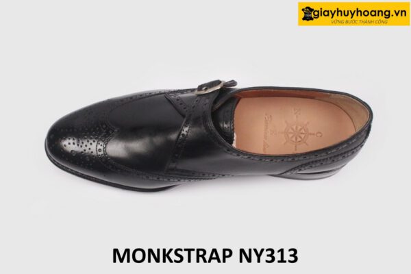 Giày da nam 1 khóa đục lỗ Brogues Wingtips Monkstrap NY313 004