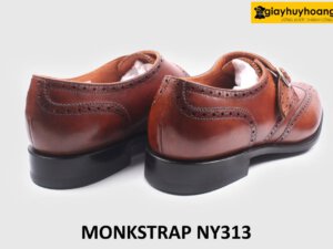 Giày da nam không buộc dây cao cấp Wingtips Monkstrap NY313 004