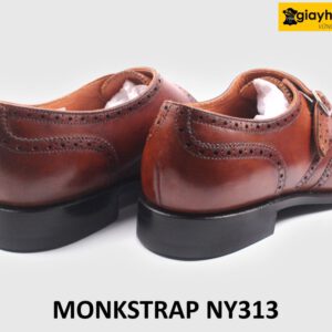 Giày da nam không buộc dây cao cấp Wingtips Monkstrap NY313 004