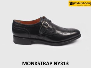 Giày da nam 1 khóa đục lỗ Brogues Wingtips Monkstrap NY313 001