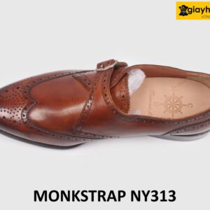 Giày da nam không buộc dây cao cấp Wingtips Monkstrap NY313 002