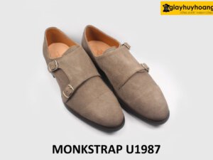 Giày da lộn nam thời trang cao cấp 2 khóa Monkstrap U1987 004