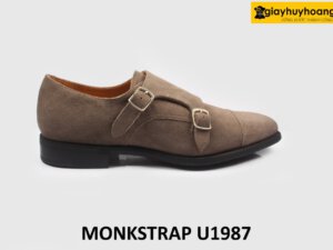 Giày da lộn nam thời trang cao cấp 2 khóa Monkstrap U1987 001