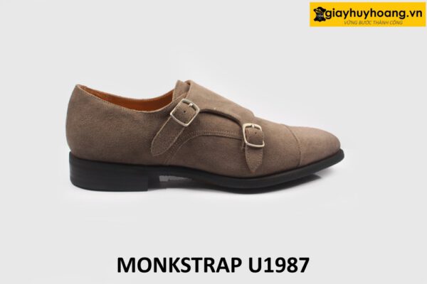 Giày da lộn nam thời trang cao cấp 2 khóa Monkstrap U1987 001