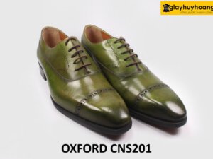[Size 43] Giày da nam màu xanh mũi dài Oxford CNS201 003