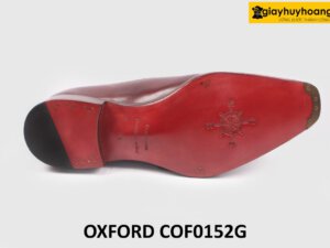 [Size 41] Giày da nam đế da màu đỏ đô sang trọng Oxford COF0152G 006