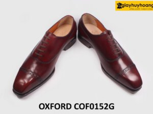 [Size 41] Giày da nam đế da màu đỏ đô sang trọng Oxford COF0152G 004