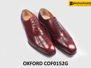 [Size 41] Giày da nam đế da màu đỏ đô sang trọng Oxford COF0152G 003