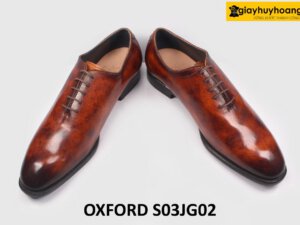 [Size 40] Giày da nam màu nâu pha đen Oxford S03JG02 004