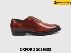 [Size 40] Giày da nam màu nâu pha đen Oxford S03JG02 001