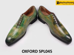 [Size 40] Giày da nam 1 miếng đánh màu Patina Oxford SPL045 003