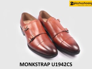 [Size 44] Giày da nam màu bò 2 khóa Monkstrap U1942 003