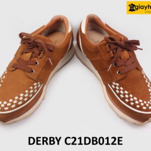 [Size 41] Giày tây nam da lộn thời trang đế bằng Sneaker DB012E 004