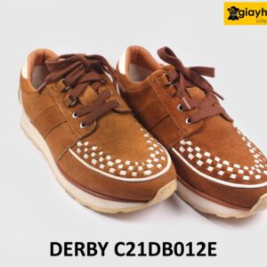 [Size 41] Giày tây nam da lộn thời trang đế bằng Sneaker DB012E 003