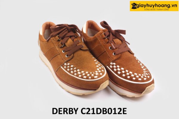 [Size 41] Giày tây nam da lộn thời trang đế bằng Sneaker DB012E 003