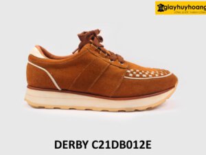 [Size 41] Giày tây nam da lộn thời trang đế bằng Sneaker DB012E 001