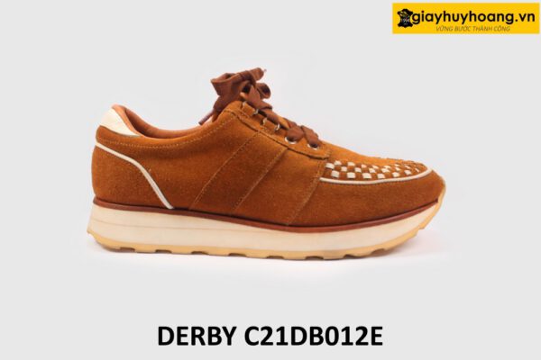 [Size 41] Giày tây nam da lộn thời trang đế bằng Sneaker DB012E 001