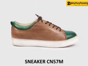 [Size 37] Giày da nam phối với quần jeans kaki Sneaker CN57M 001